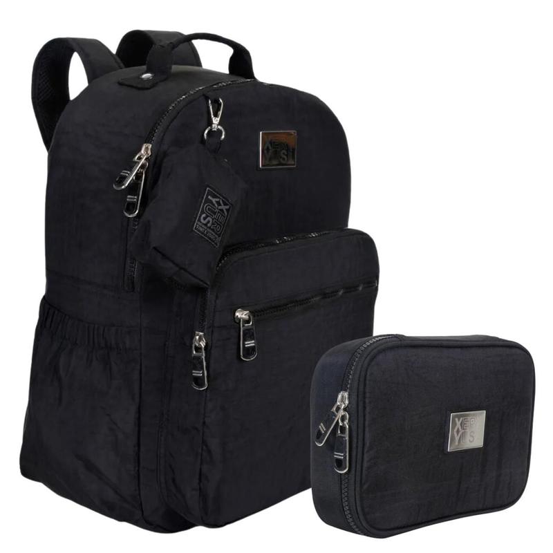 Mochila de Costas e Estojo Preto Xeryus Trendy - Material Escolar